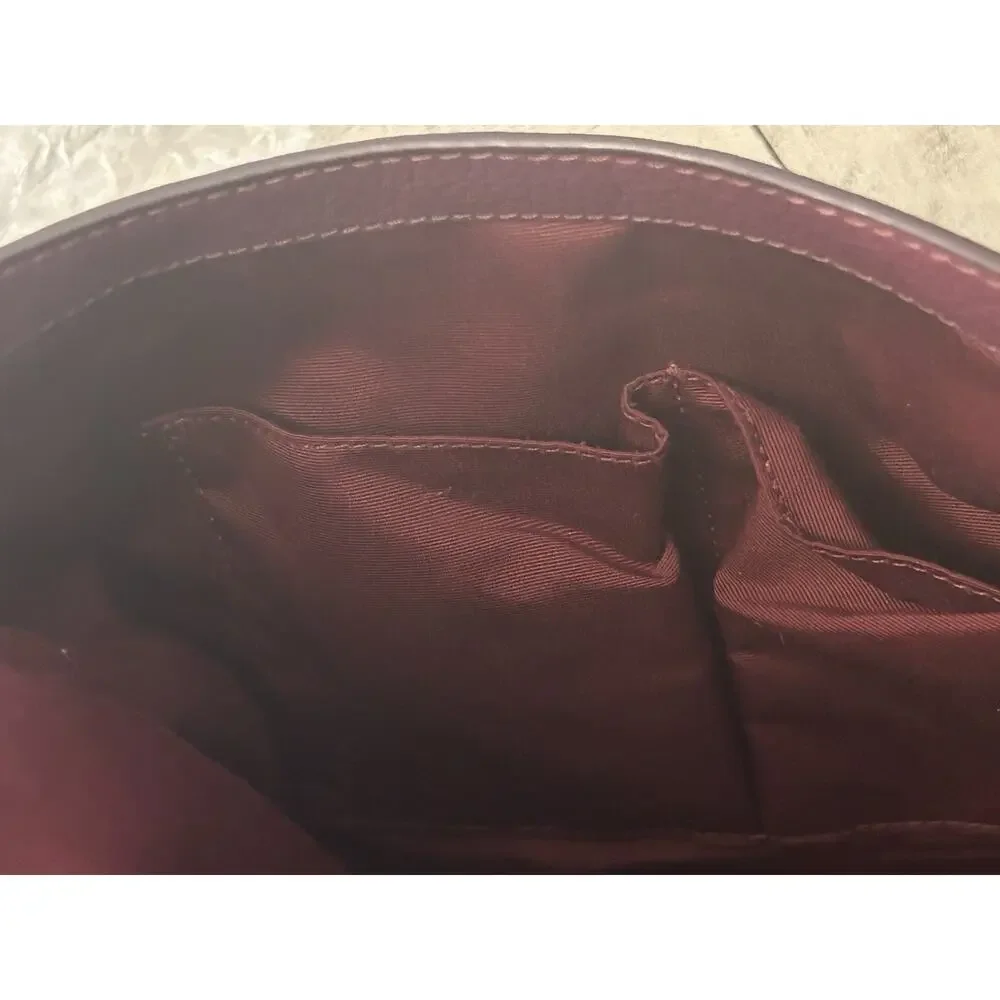 Marc Jacobs The Groove Hobo Large Fold Over‎ Bag Burgundy Pebbled Leather